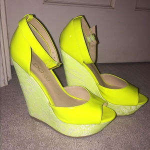 Aldo Neon Yellow Wedges